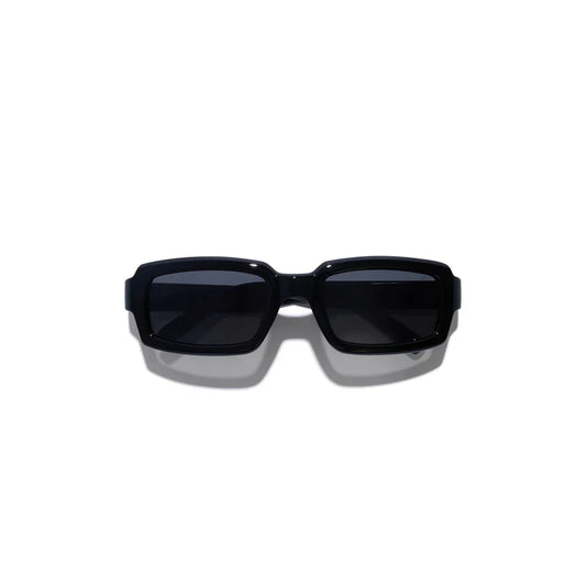 Black sunglasses on a white background