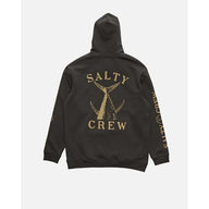 Black hoodie with 'Salty Crew' logo on the back and sleeve.