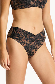 Leopard print bikini set on a neutral background