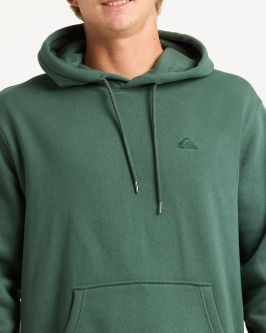 Green hoodie with a brand logo on a white background