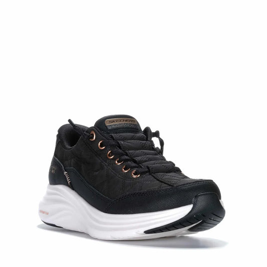 Black sneaker with white sole on a white background