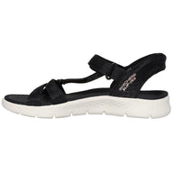 Black sandal with white sole on a white background