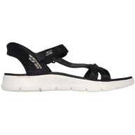 Black sandal with white sole on a white background