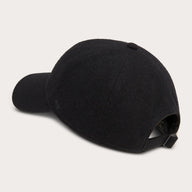 Black baseball cap on a light gray background