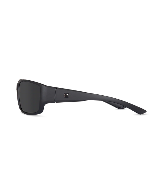 Side profile of black sunglasses 