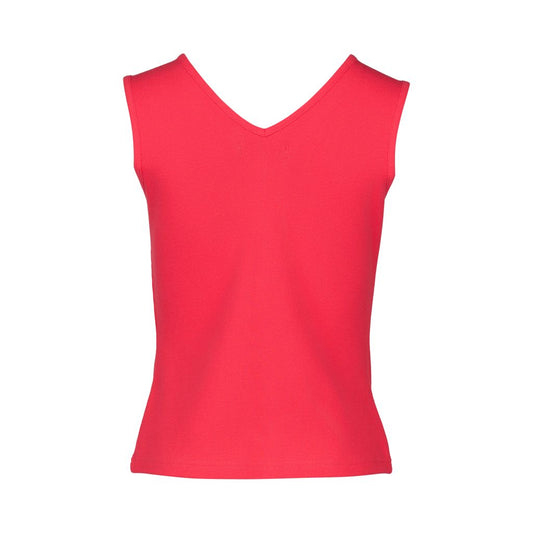 Red sleeveless top on a white background