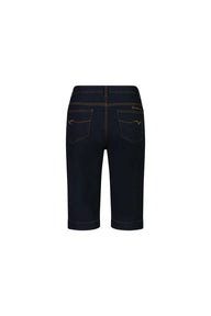 Vassalli Straight Leg Contrast Stitch Denim Short with White Background