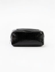 Black leather pouch on a white background