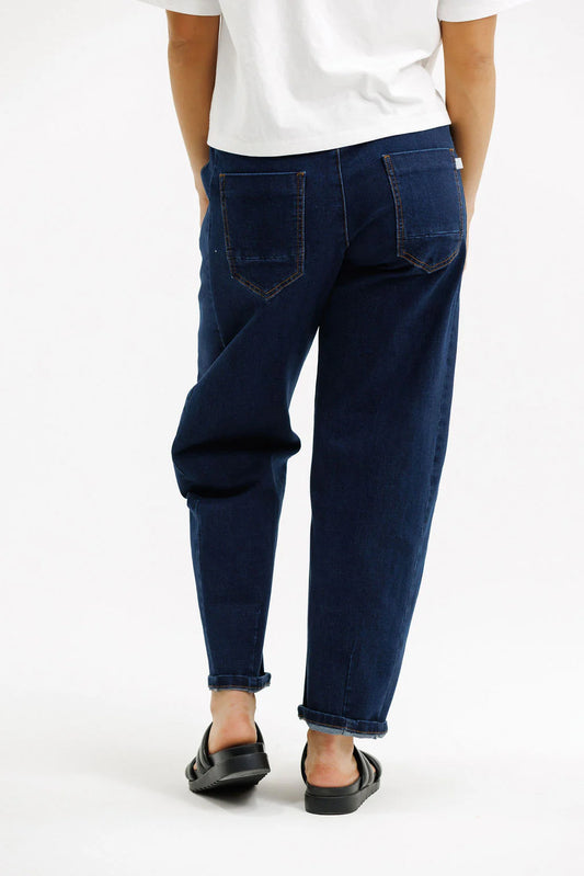 indigo jeans on white background