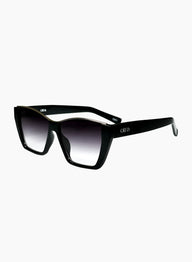 Black sunglasses with gradient lenses on a white background
