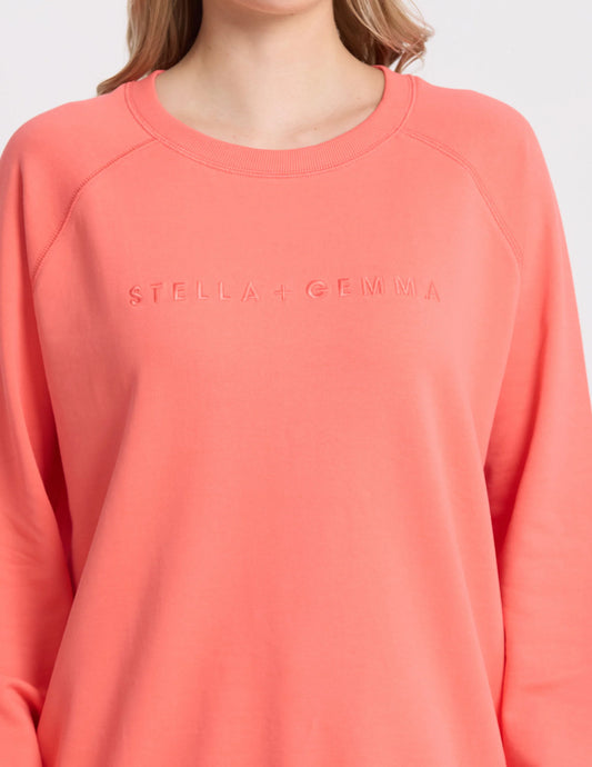 Stella and Gemma Classic Sweat in Coral