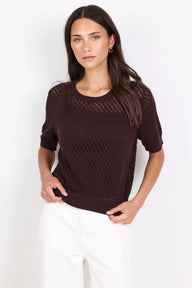 chocolate knit short sleeve top 