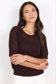chocolate knit short sleeve top 