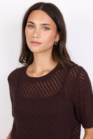 chocolate knit short sleeve top 