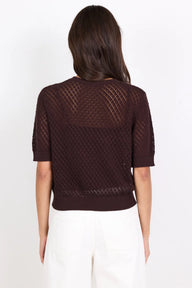 chocolate knit short sleeve top 