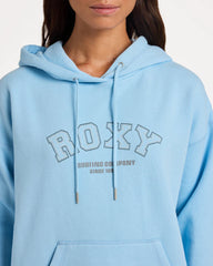 Light blue hoodie with 'Roxy' branding on a white background