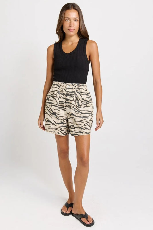 Betty Basics Drew Denim Short - Animal