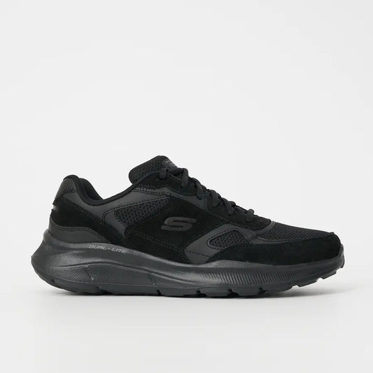Black athletic shoe on a white background