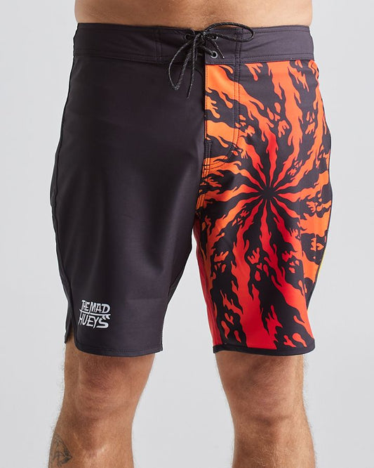 The Mad Hueys Flaming Spiral Boardshort 18"