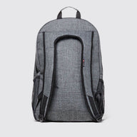 Grey school bag with grey background