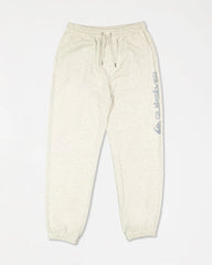 Beige sweatpants with a brand logo on a white background