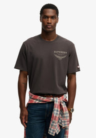 carbon black superdry heritage biker tee