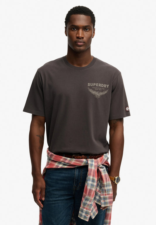 carbon black superdry heritage biker tee