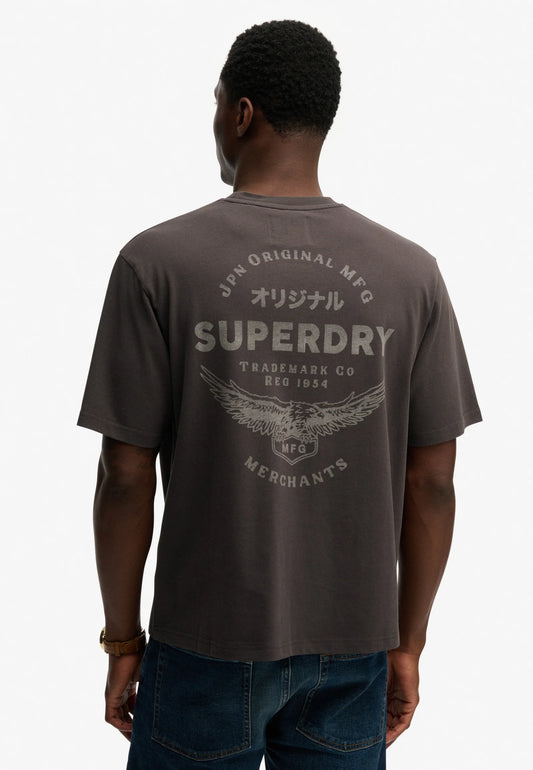 carbon black superdry heritage biker tee