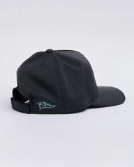 Gray cap with colorful patches on a white background