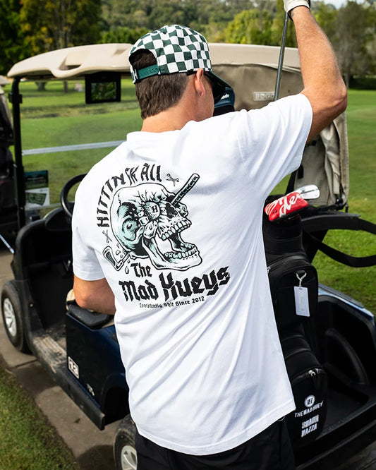 The Mad Hueys Hittin Fk All SS Tee - White
