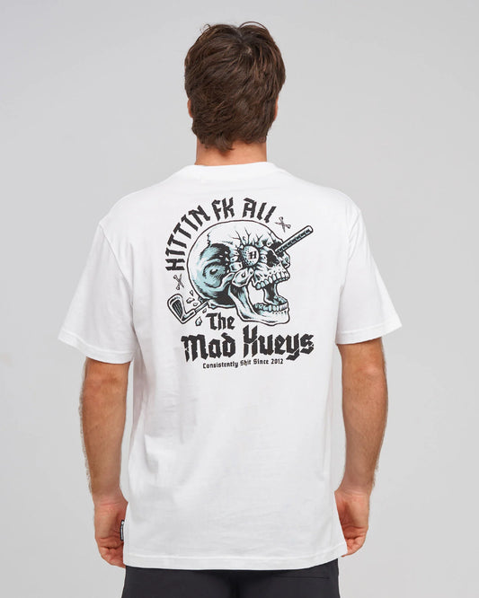 The Mad Hueys Hittin Fk All SS Tee - White