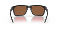 Sunglasses with a black frame and brown lenses on a transparent background