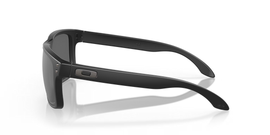 Black sunglasses with a reflective surface on a white background