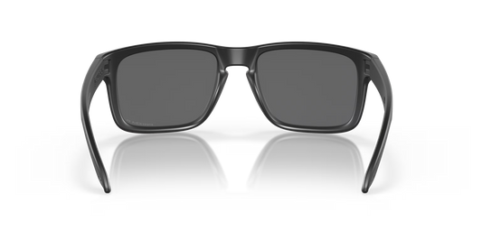 Black sunglasses with a reflective surface on a black background