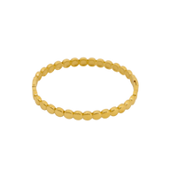 Gold beaded bracelet on a white background