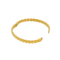 Gold beaded headband on a white background