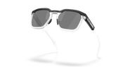 Sunglasses with white frame and dark lenses on a transparent background