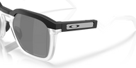 Sunglasses with black and white frame on a transparent background
