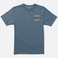 Salty Crew Tee in Slate with Octopus image with white background
