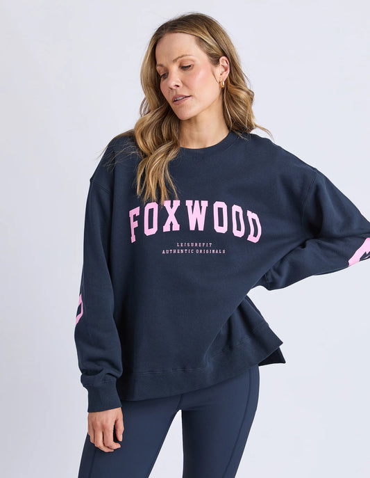 Foxwood Interval Crew - Navy with Pink