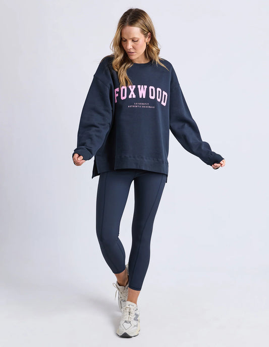Foxwood Interval Crew - Navy with Pink