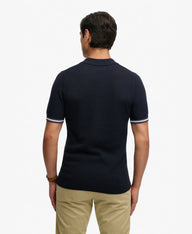 navy knitted superdry polo 