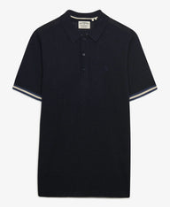 navy knitted superdry polo 