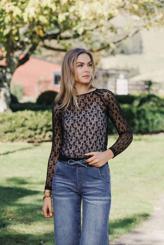 black lace long sleeve 