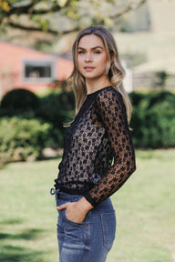 black lace long sleeve 