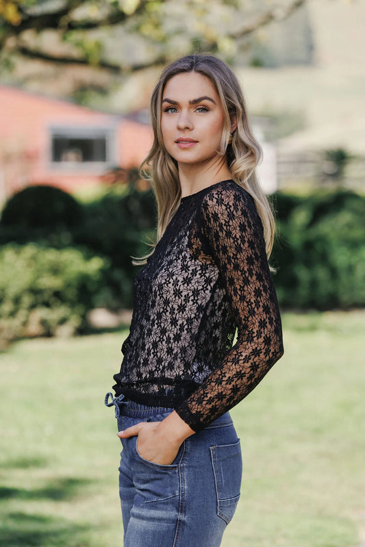 black lace long sleeve 
