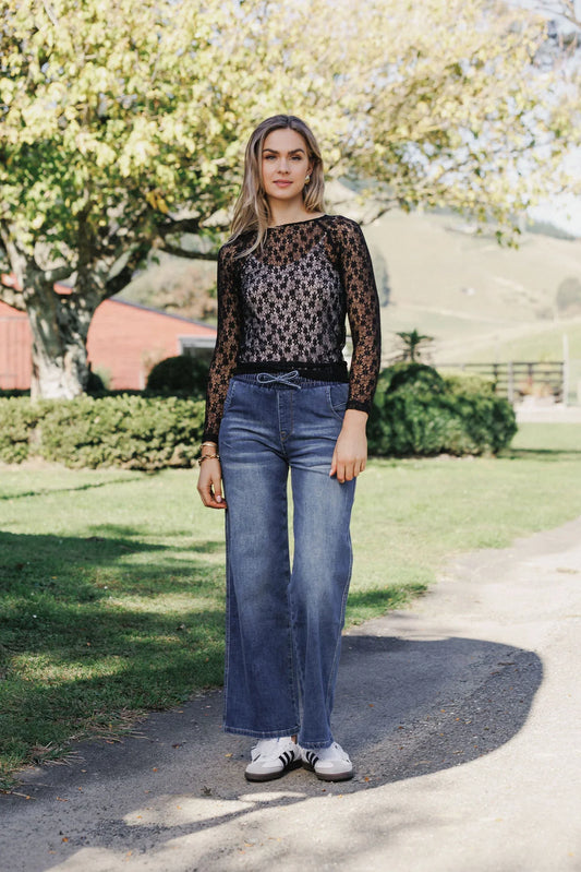 black lace long sleeve 
