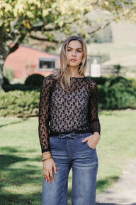 black lace long sleeve 