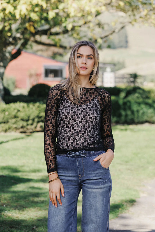 black lace long sleeve 