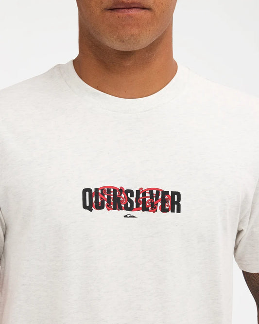 white tee with chest logo 